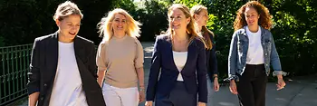 The five members of the VECI team are going for a walk in the city park