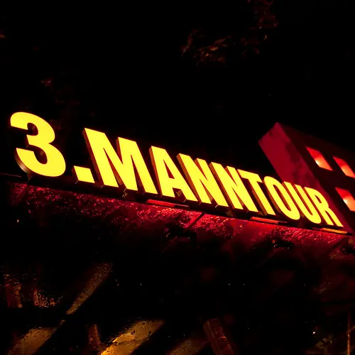 Illuminated advertisement for the Third Man Tour