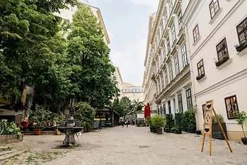 Old residential street in spring