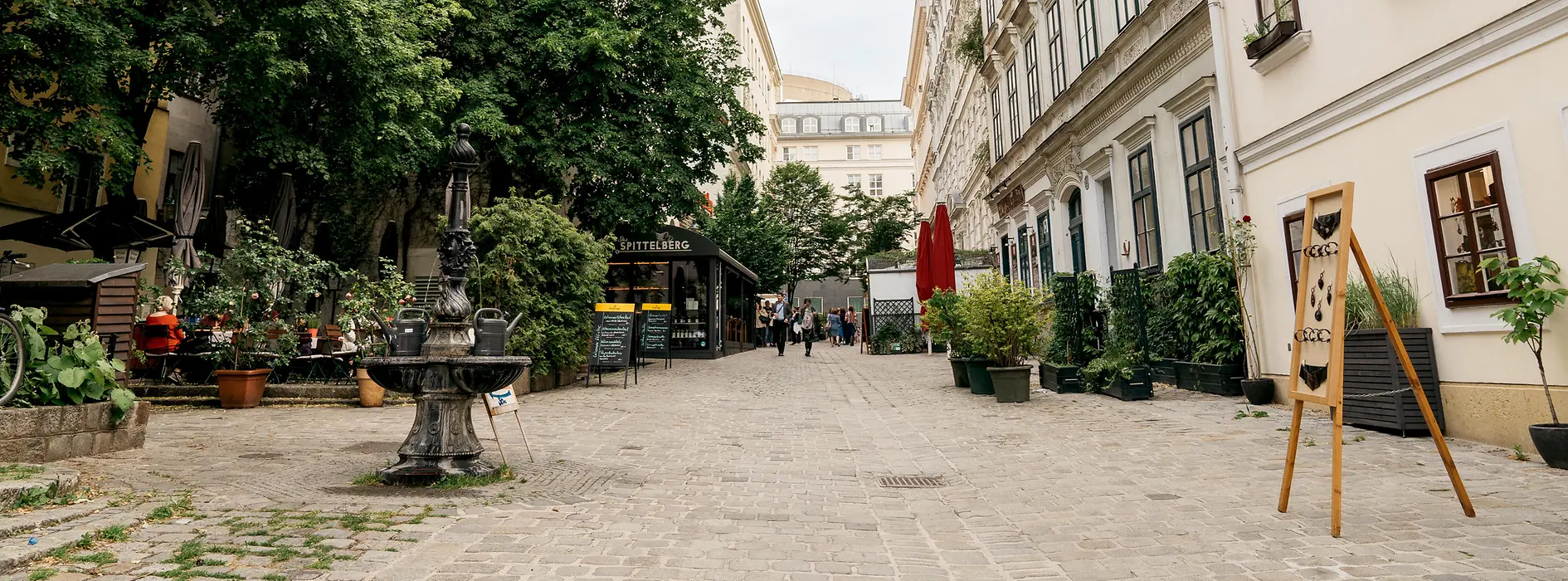 Old residential street in spring