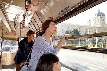 Vienne, en tramway sur le boulevard du Ring, passagers